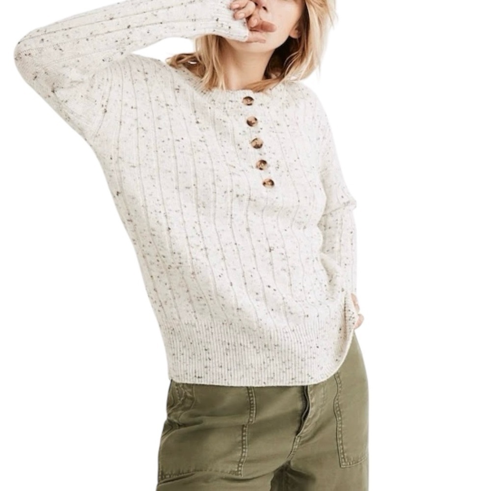 MADEWELL Donegal Bowden Henley Sweater in Coziest Yarn NB382